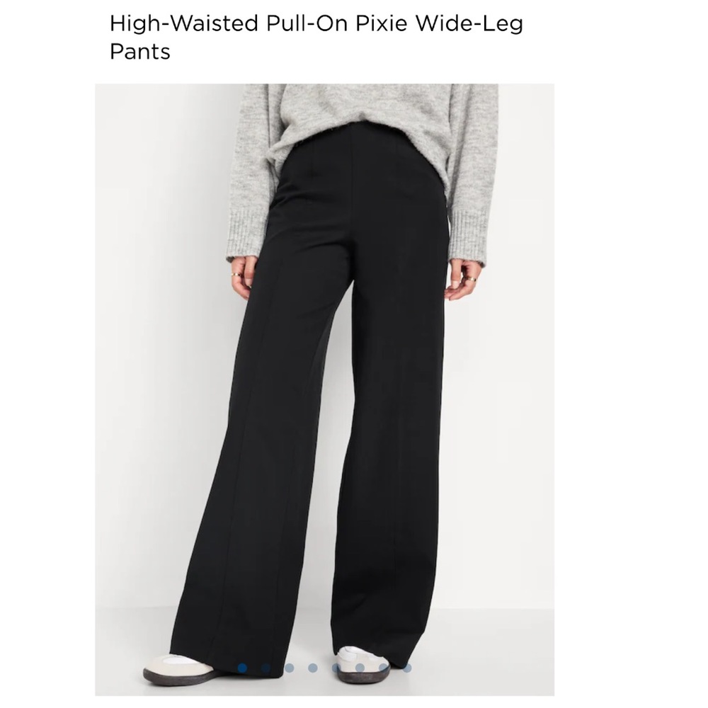 Black Old Navy Pixie High Waisted Pull On Wide Leg Pants, Large